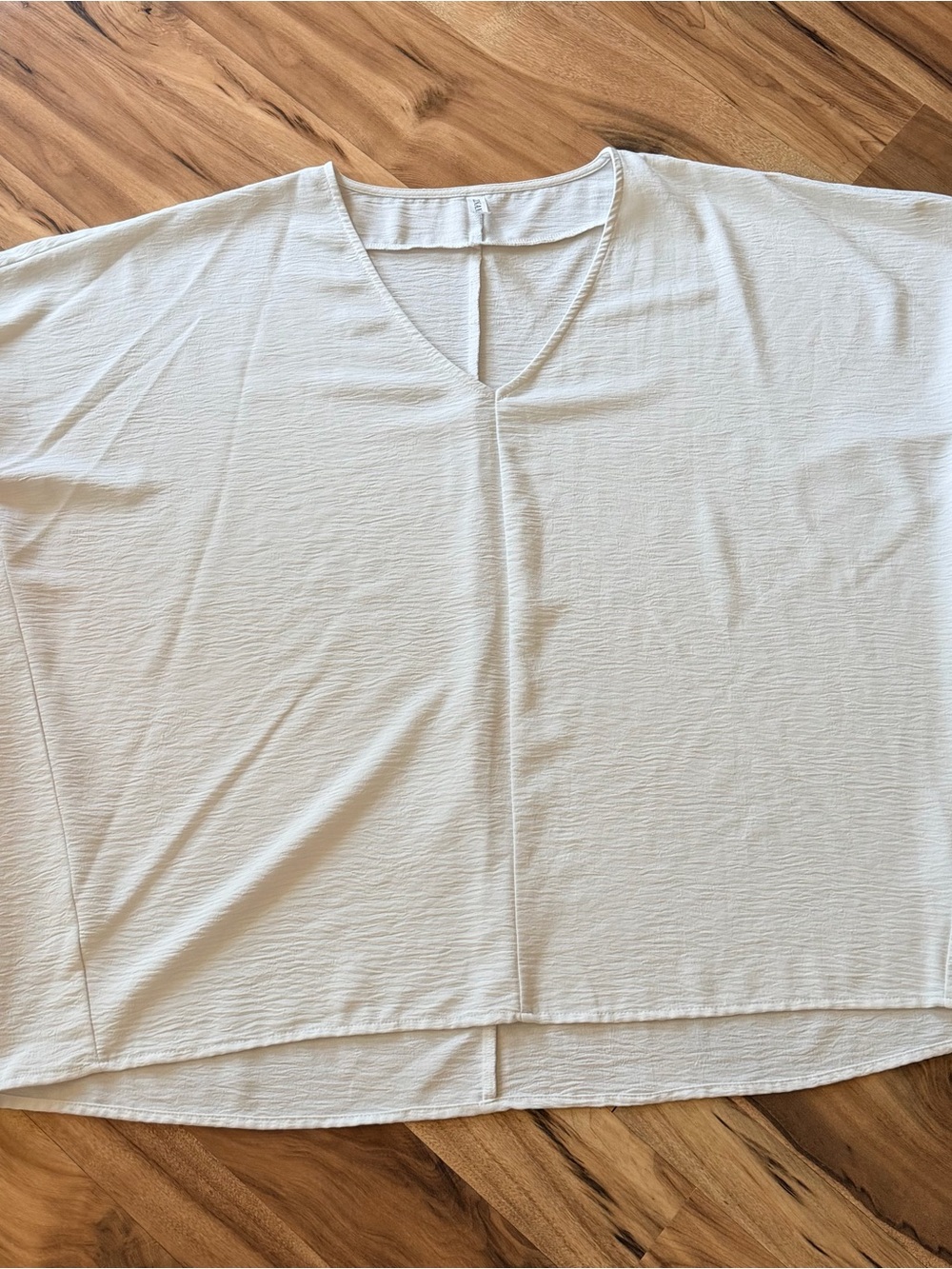 Zenana Outfitters White V-Neck Boxy Top